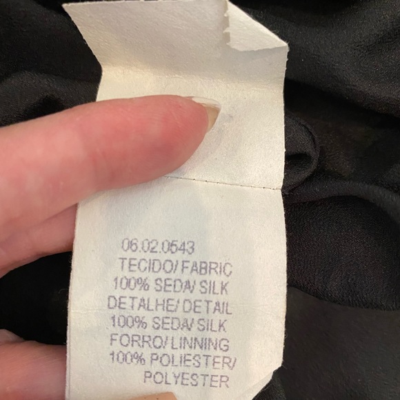 Cori 100% Silk Skirt Black with Bright Woven Silk Strips W Ruffle - Picture 15 of 16